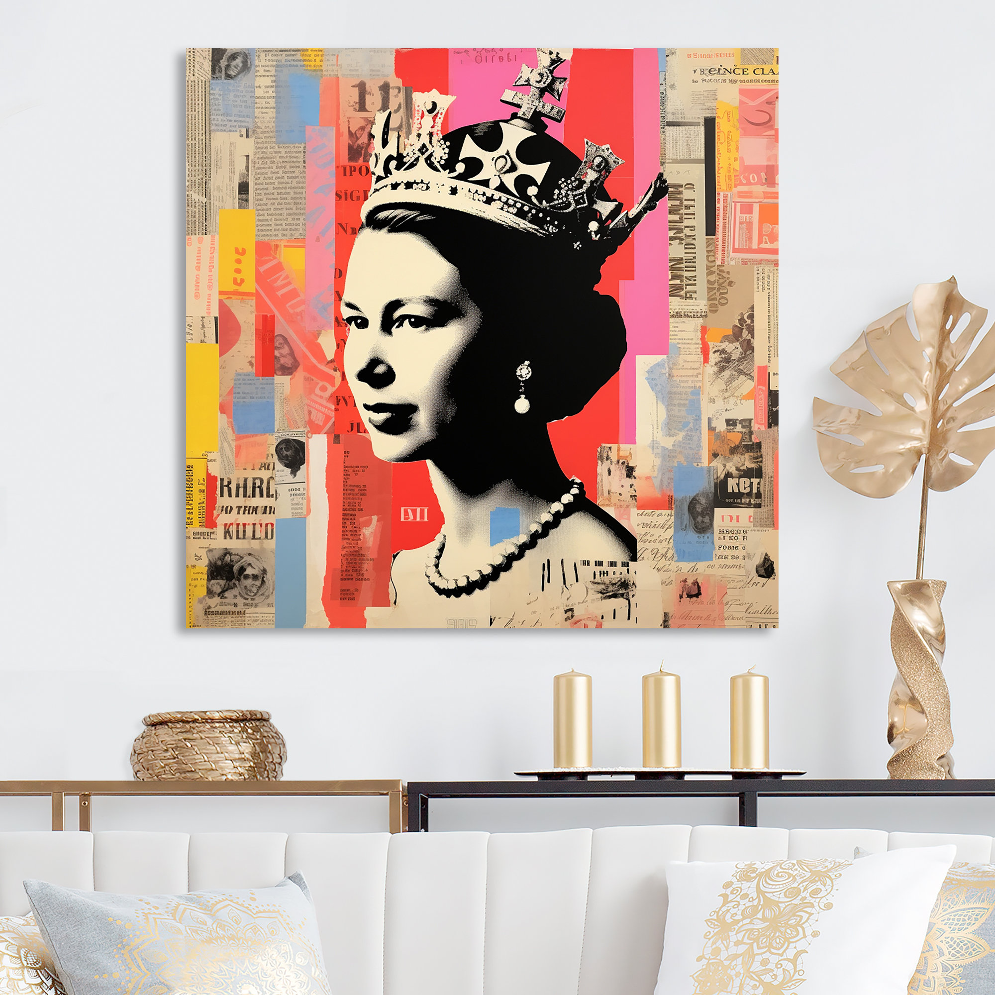 Lark Manor Colorful Popart Iconic Uk Queen 2 Celebrity Metal Wall Art