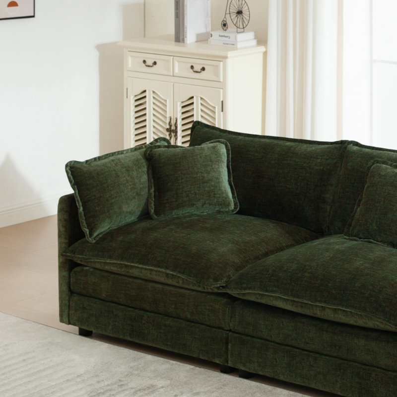 Ensemble de canapés en chenille avec assise profonde pour salon