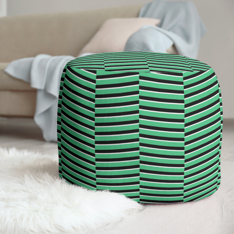 Upholstered Pouf, Green