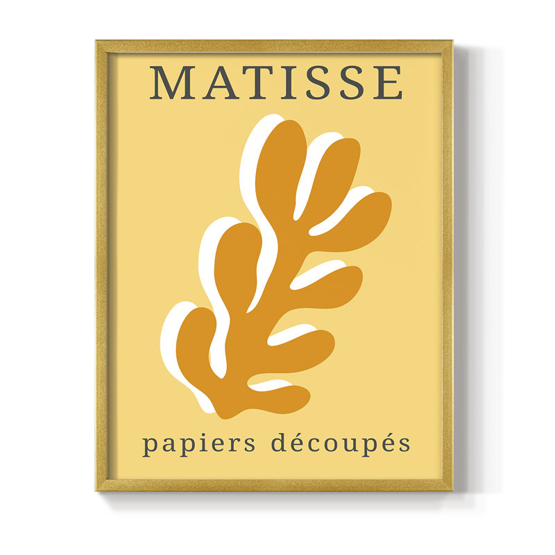 Matisse CCCLIX Framed Print - Solid Wood, Gold, 28" H x 22" W