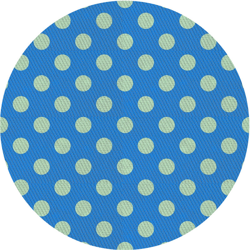 Tapis bleu/vert à motifs Hollingshead, Rond 8 pi