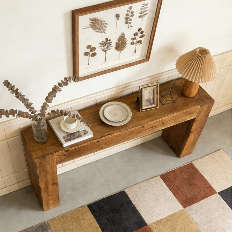 Compact Console Table, Rustic Brown