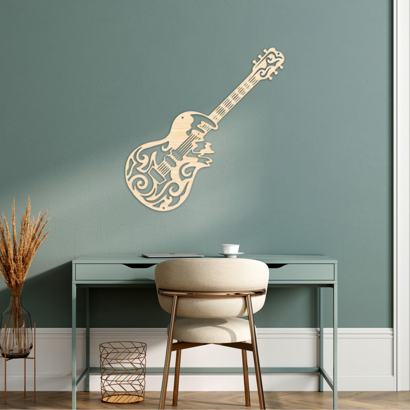 Handmade Wall Decor, 10.7" H x 32" W x 0.25" D, Black