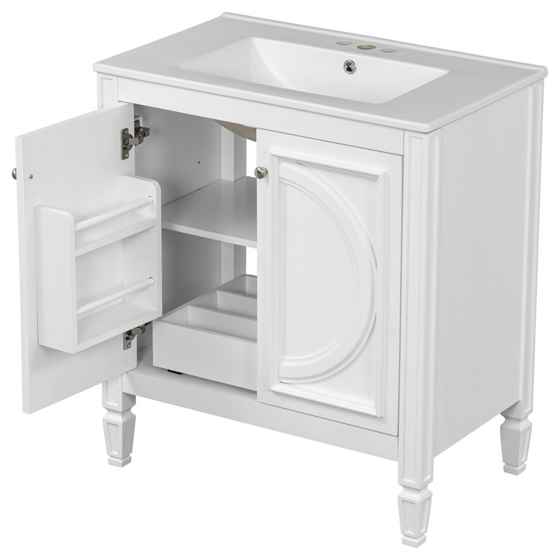 Meuble-lavabo 30 po avec lavabo, Blanc