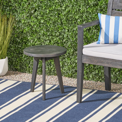 Tables de bout compactes, trépied moderne en bois d'acacia pour patio