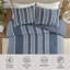 Ensemble d'édredon rayé en coton bleu Modern Modern