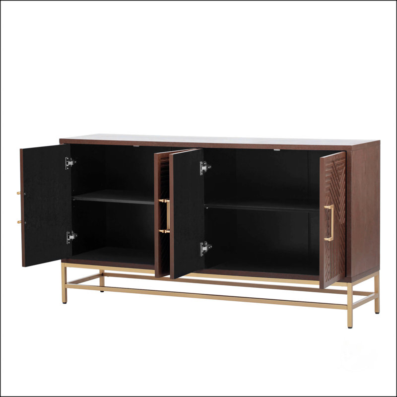 Buffet de style rétro avec tablettes réglables, Espresso