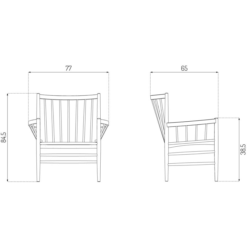 J82 Armchair, Jet Black