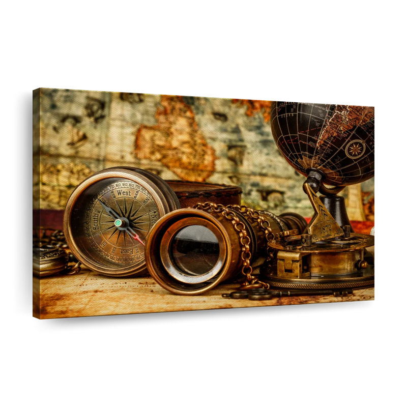 Outils de voyage en métal sur toile, H 26 po x l 39 po x P 1,25 po