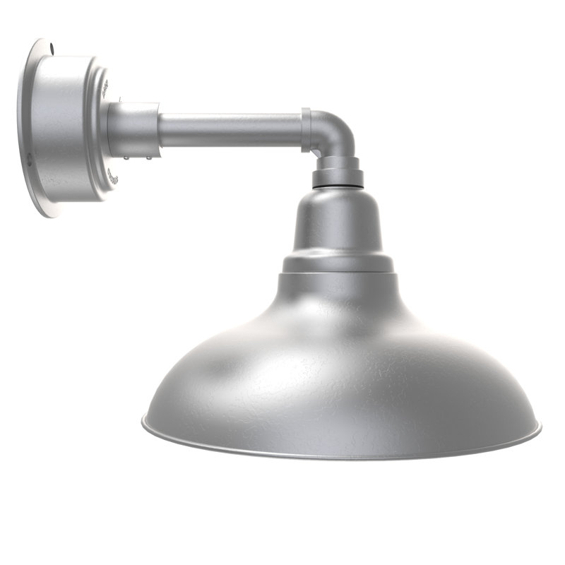 Idella LED Barn Light, Galvanized Silver, 11" H x 12" W x 16" D