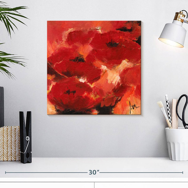 Harnek fleurs abstraites I, H 16 po x l 16 po