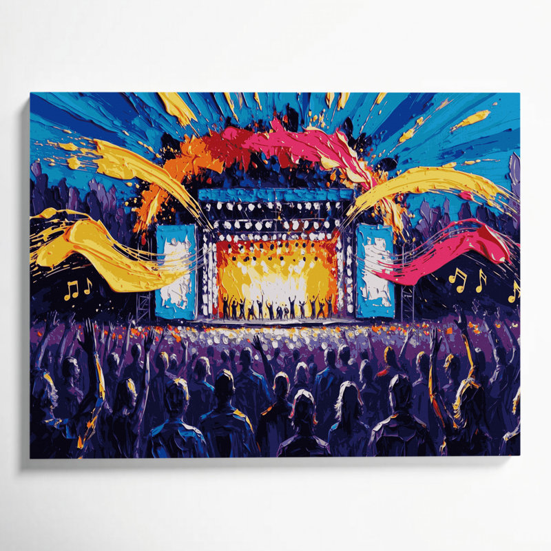 Art musical sur toile bleu, H 11 po x l 14 po