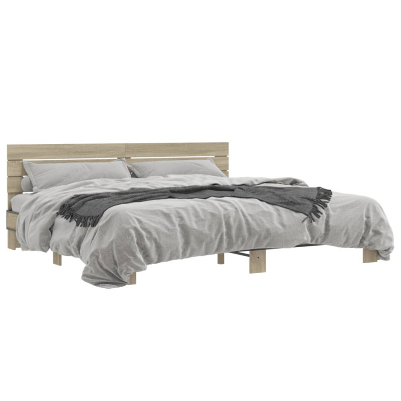 Diodorus Bed Frame, European Double (140 x 200cm), Sonoma Oak