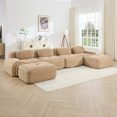 Premium Corduroy Modular Sofas, Pet-friendly Ergonomic Design For Living Spaces