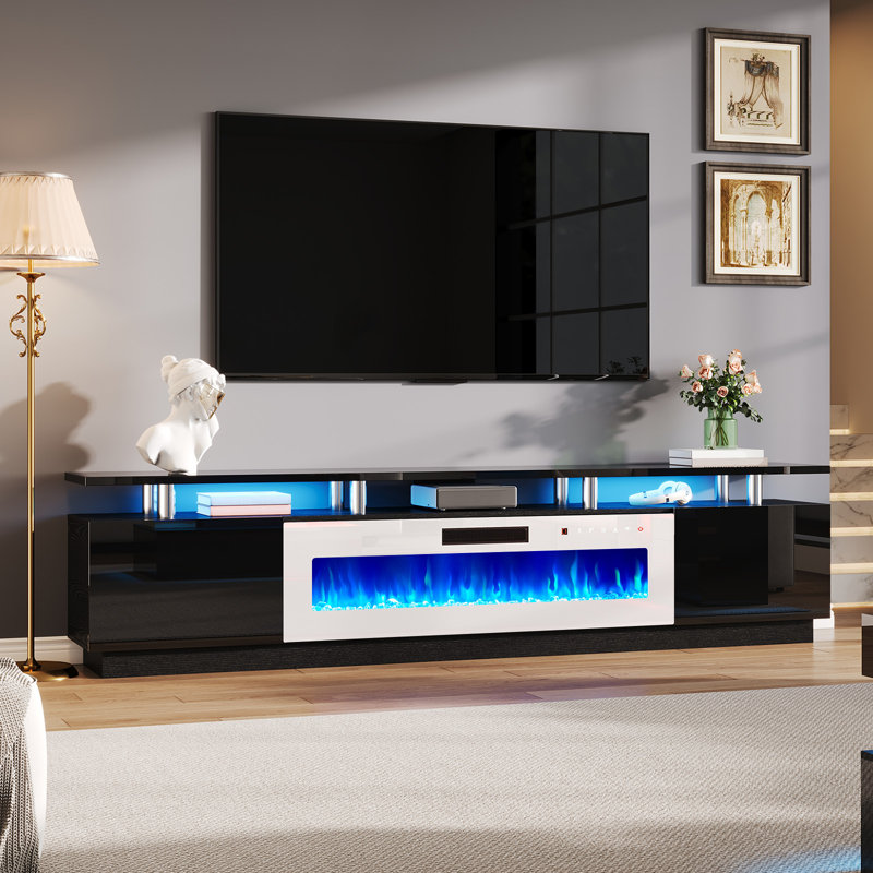 Meuble télé Bhhatu 70 po, Noir, 70"