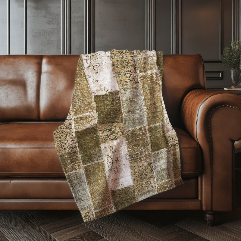 Jeté patchwork Addison Sherpa ASB631, Brun