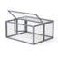 Lapin pliant avec portes verrouillables, finition grise, fait de sapin et de grillage galvanisé, spacieux pour la détente des lapins, stabilité des piquets de sol, déplié L 43,3 po x l 37 po H 21,3 po, plié l 21,3 po H 5,3 po