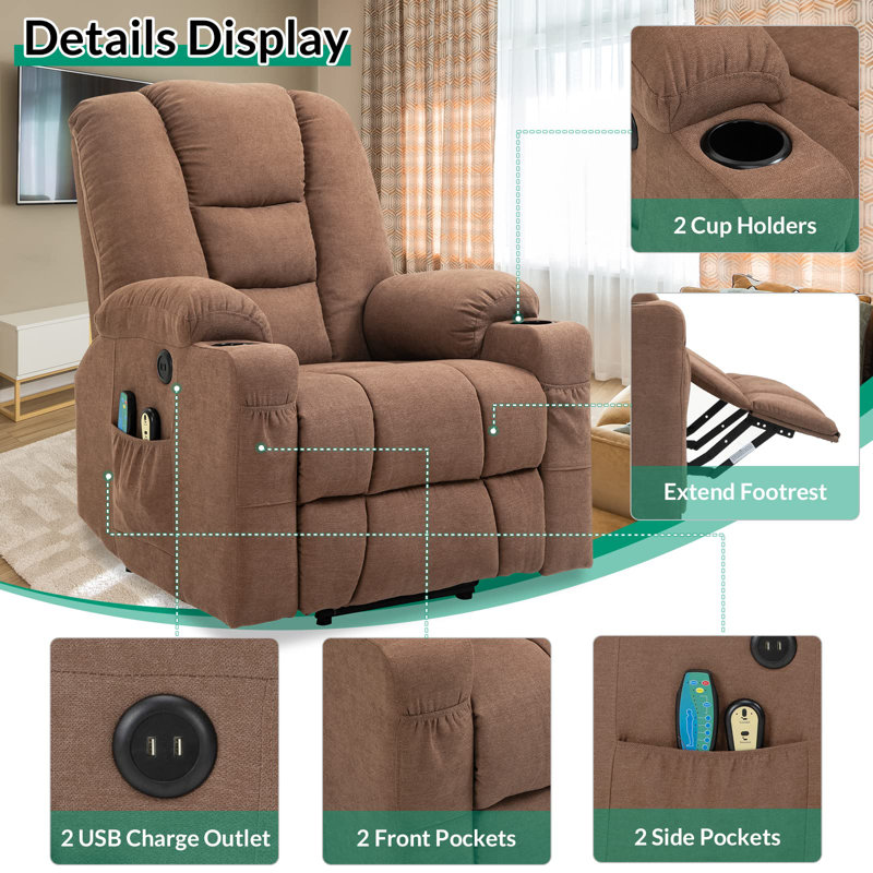 Calibos Upholstered Heated Massage Chair