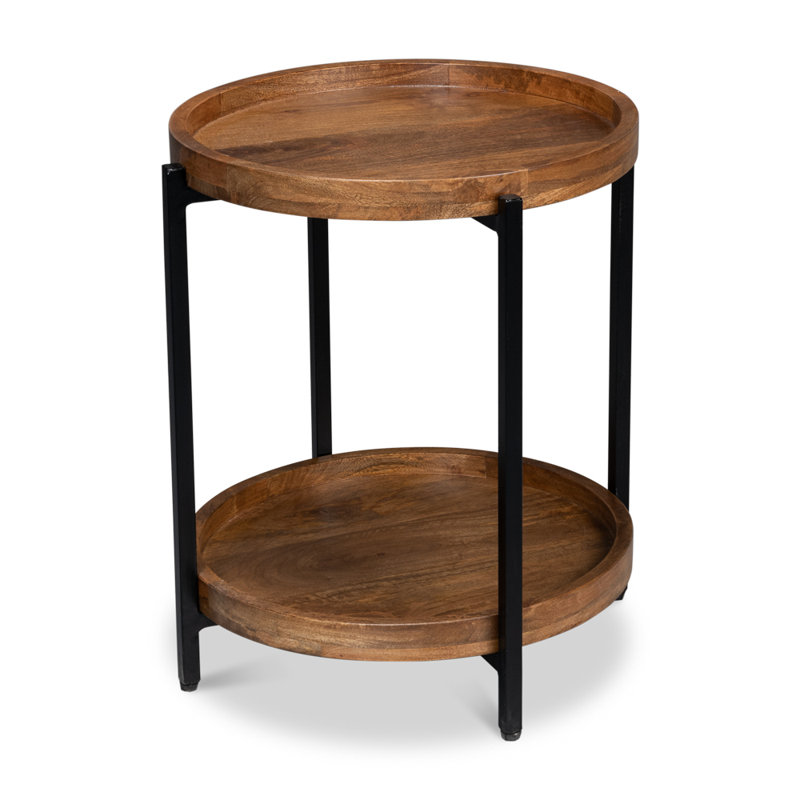 Profile Solid Wood Tray Top End Table