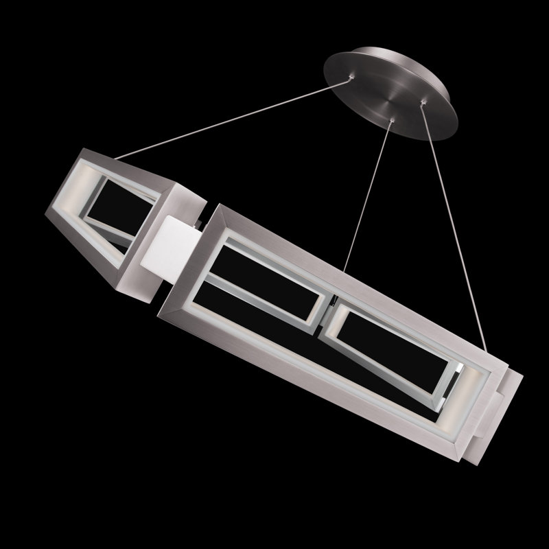Mies 6 - Light LED Chandelier, 5.38" H x 35.88" W x 32.25" D