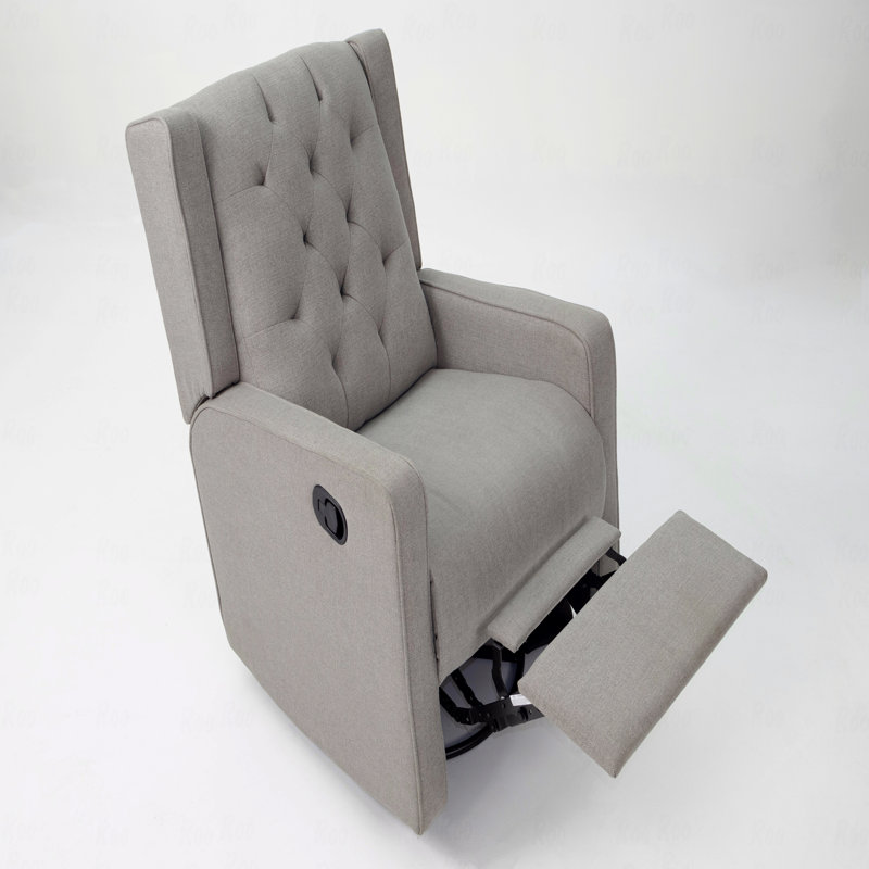 Swivel Glider With Recliner Function, Gray