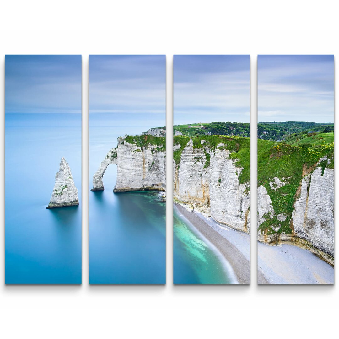 4-tlg. Leinwandbilder-Set Außergewöhnliche Steilküste bei Etretat - Normandie