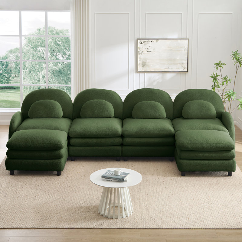 Canapé Teddy, H 35,4 po x l 129,1 po x P 55,5 po, Vert