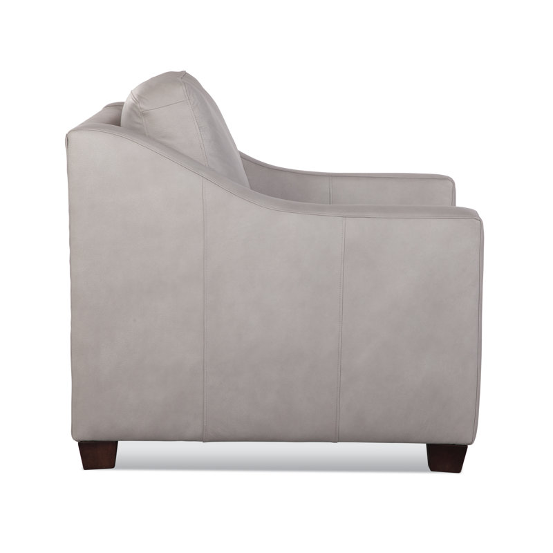 Oliver Leather Armchair, Black, Luxtan White