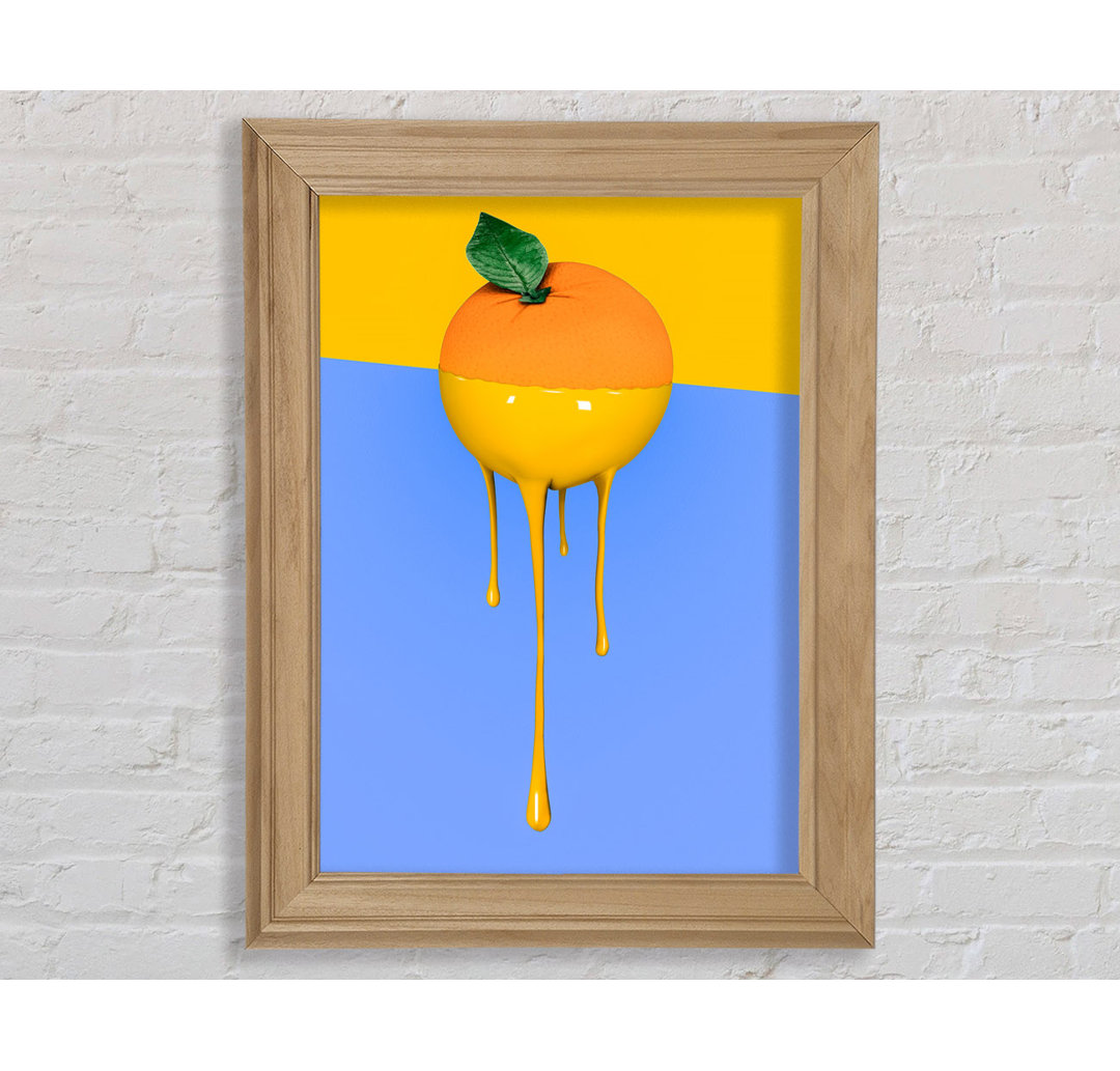 Orange Drip - Einzelner Bilderrahmen Kunstdrucke