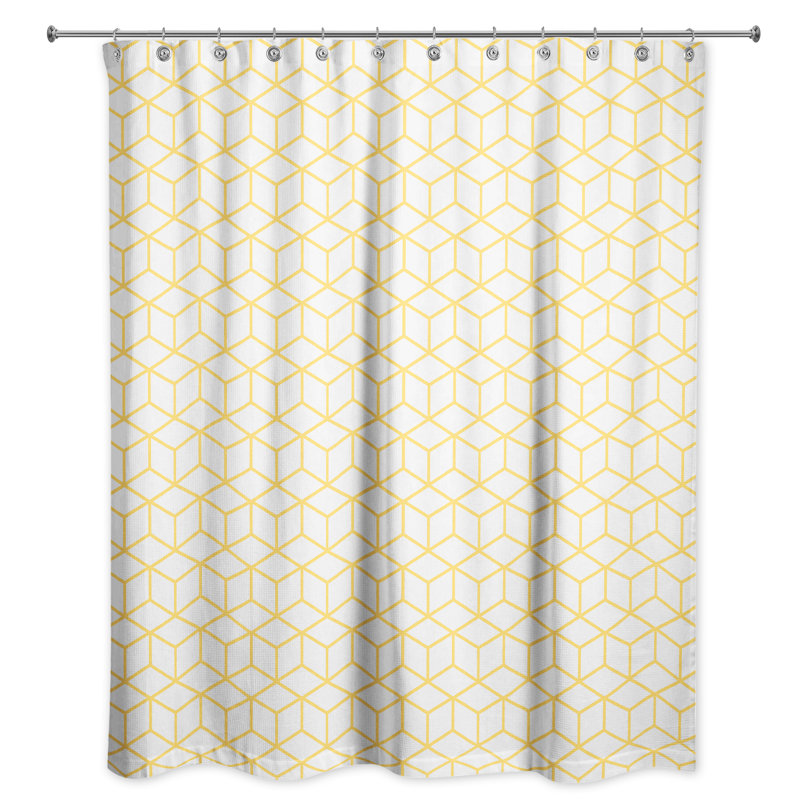 Rideau de douche simple Bakstran, Jaune