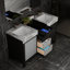 Armoire de salle de bain 55 pouces Latitude Run® Zilara en noir et gris, avec comptoir et robinet