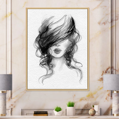 «Black and White Glam Woman Portrait III», œuvre d'art sur toile Glam