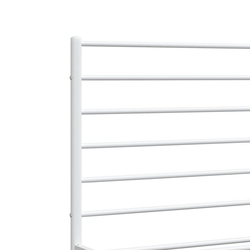 Metal Bed Frame with Headboard & Slats, No Mattress, Easy Assembly, Queen, White