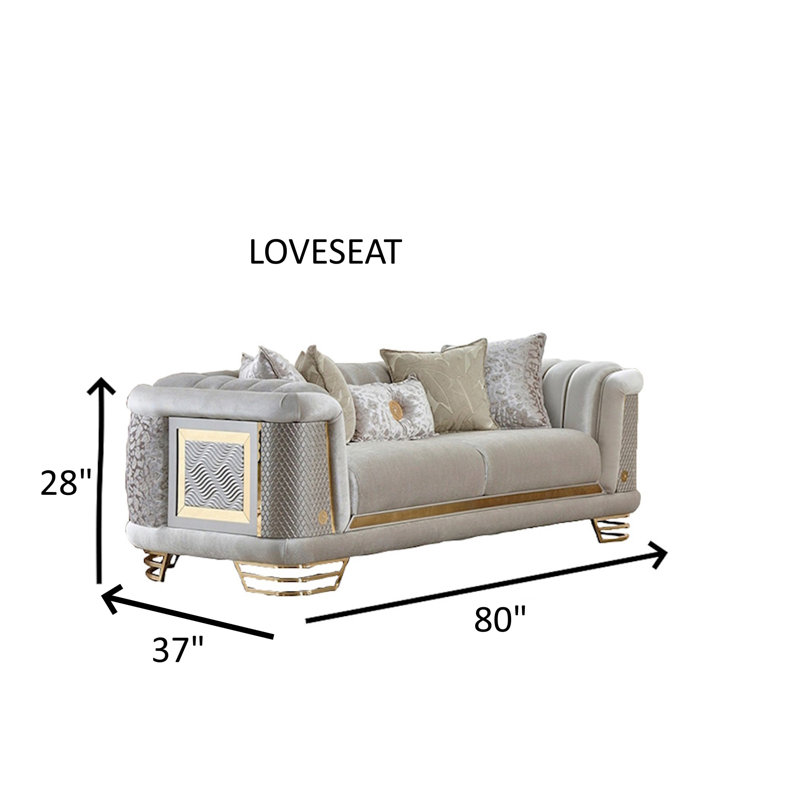 Heinke 4 - Piece Velvet Living Room Set, Cream