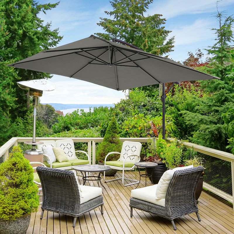  Parasol carré 98,4 po, Gris
