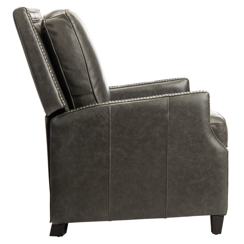 Couture Leather Recliner, Trends Aged Black Genuine Leather
