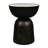 Atarah Modern 20" Round White Marble Top Accent Table, Matte Black Iron Hourglass Base, Unique Veined End & Side Table for Living Room