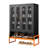 Double - Sided Mesh Door Shoe Cabinet With 5.9" High Standing Foot, Adjustable Partitions For Custom Storage Plans, Hollow Base Sweeping Robot Access, Powder Coated Black Metal, Modern Freestanding-252534671