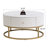 Modern Round Coffee Table with Drawers, Marble Table with Storage, Coffee Table