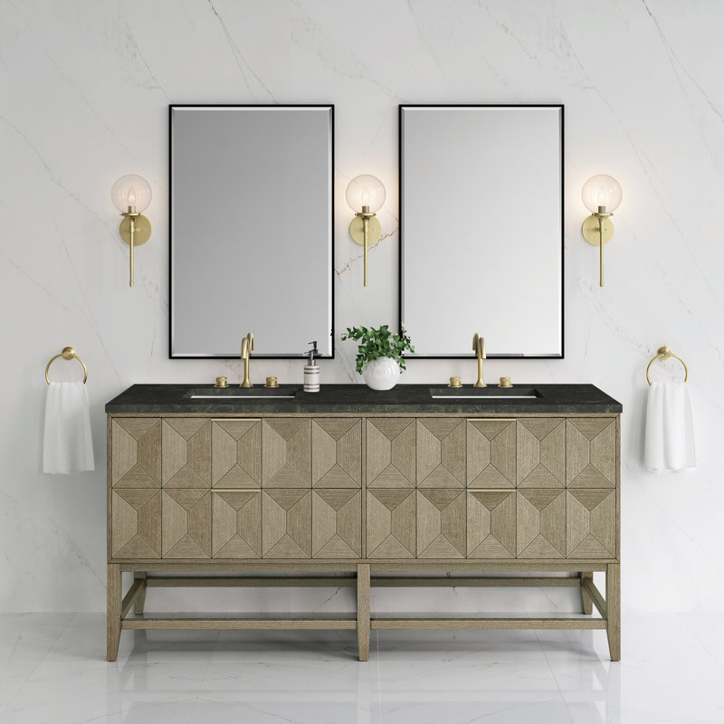 Ensemble de meuble-lavabo double 72 po Emmeline, Phantome Eclos, 8 po