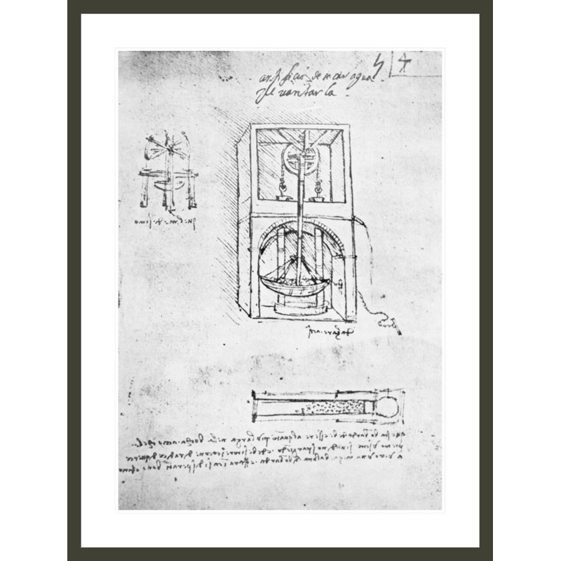 Fol. «54r from Paris Manuscript B» par Leonardo da Vinci, impression giclée encadrée, H 41,5 po x l 31,47 po