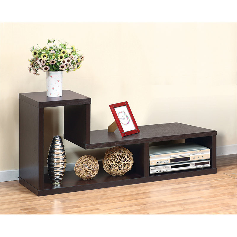 L Shape Geometric Tv Stand Two Piece Extendable Media Furniture Red Cocoa Espresso Cappucino Colour