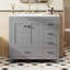 Meuble-lavabo de salle de bain avec lavabo en céramique, beaucoup de rangement incluant des portes et des tiroirs à fermeture en douceur-1299655431