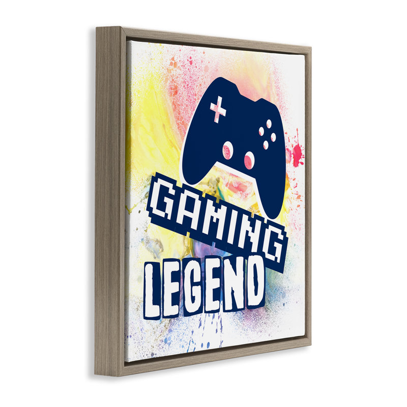 Cadre flottant Gaming Legend Modern Splatter, design par Marcus Prime, H 25 po x l 25 po, Cadre flottant orme Montalcino