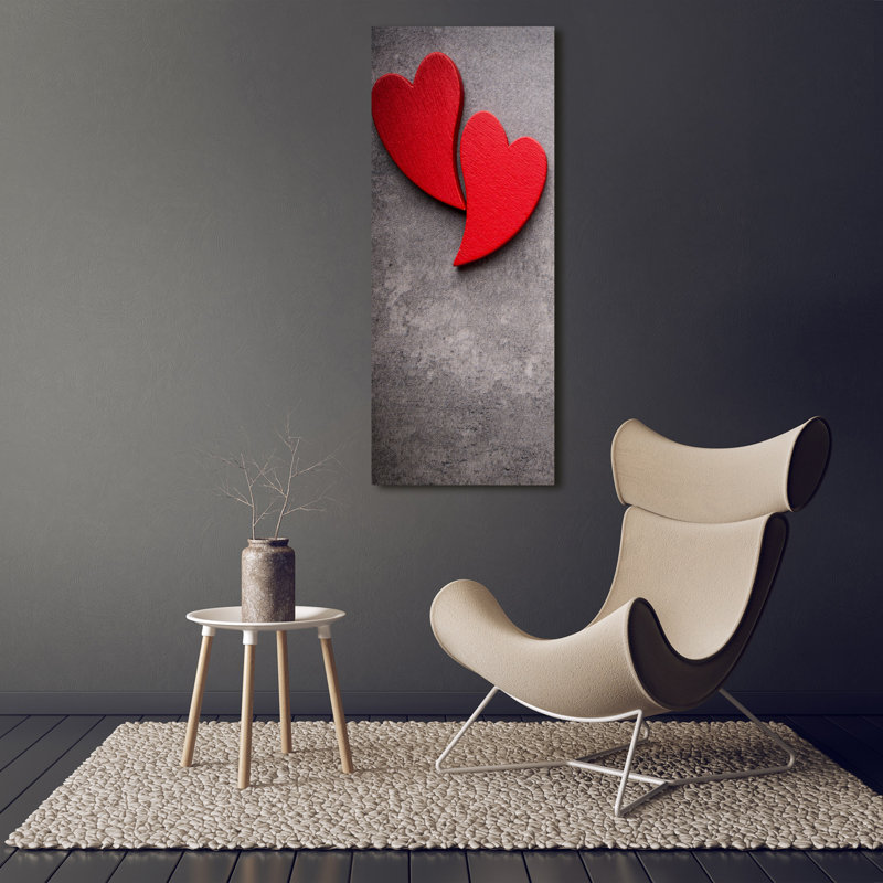 Red Hearts - Wrapped Canvas Print