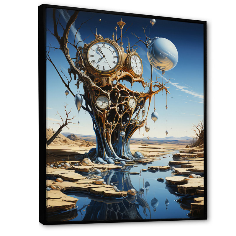 Chef-d'œuvre de la persistance de la mémoire, surréalisme IV - décoration murale abstraite, H 40 po x l 30 po x P 1,5 po