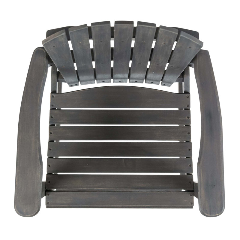 Outdoor Acacia Wood Adirondack Chair, Set Of 2, Dark Gray