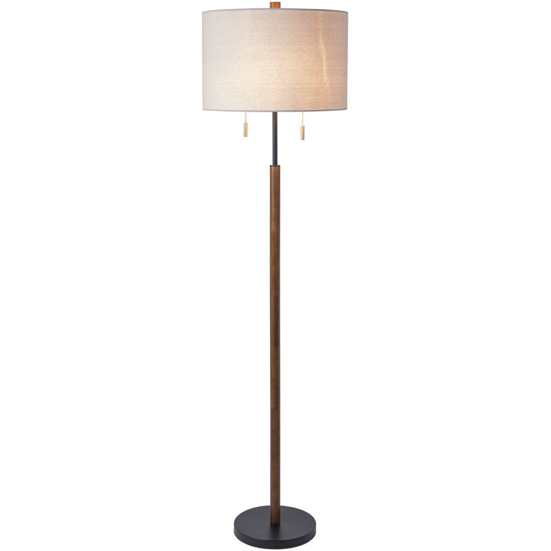 Lampe sur pied 62 po Kenley, Noir / brun