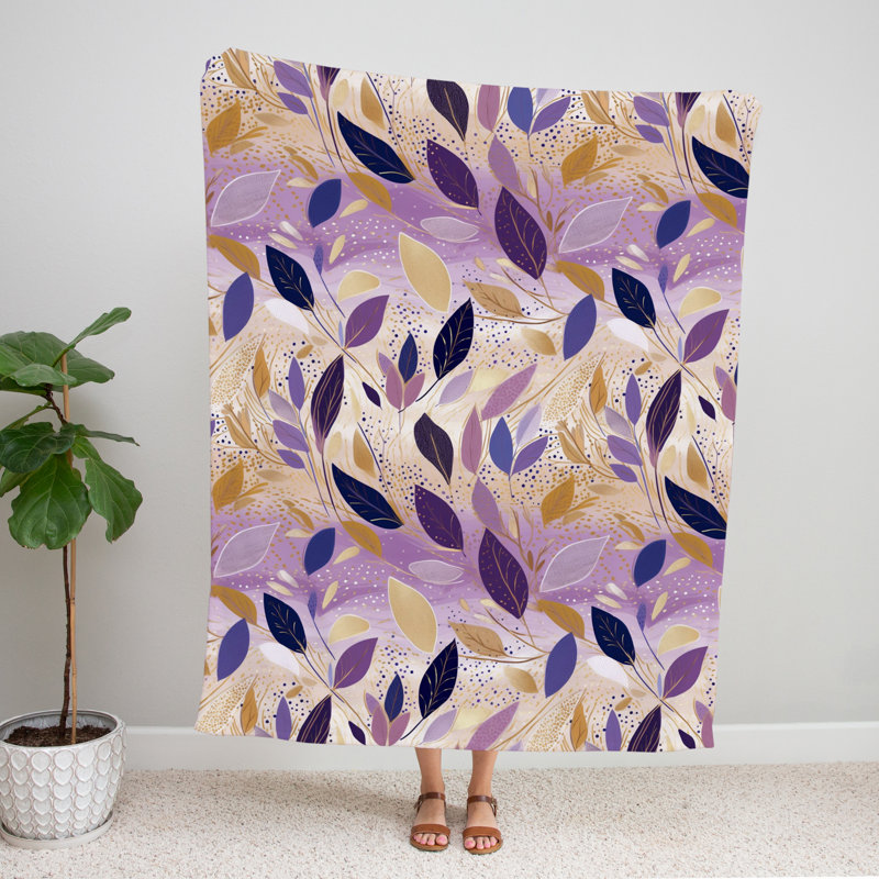 Jeté , L 51 po x L 60 po, Floral, Mauve / jaune / bleu