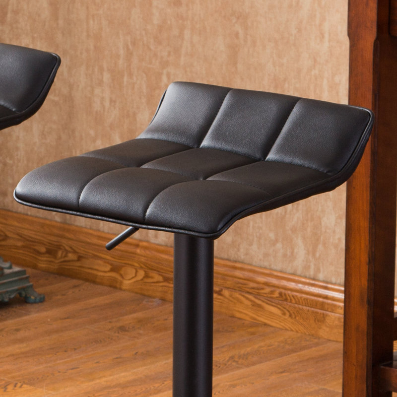 Tabourets pivotants réglables en cuir reconstitué noir (la paire) - Idéal pour les chaises de maison et de bureau (2) Design moderne à différents endroits